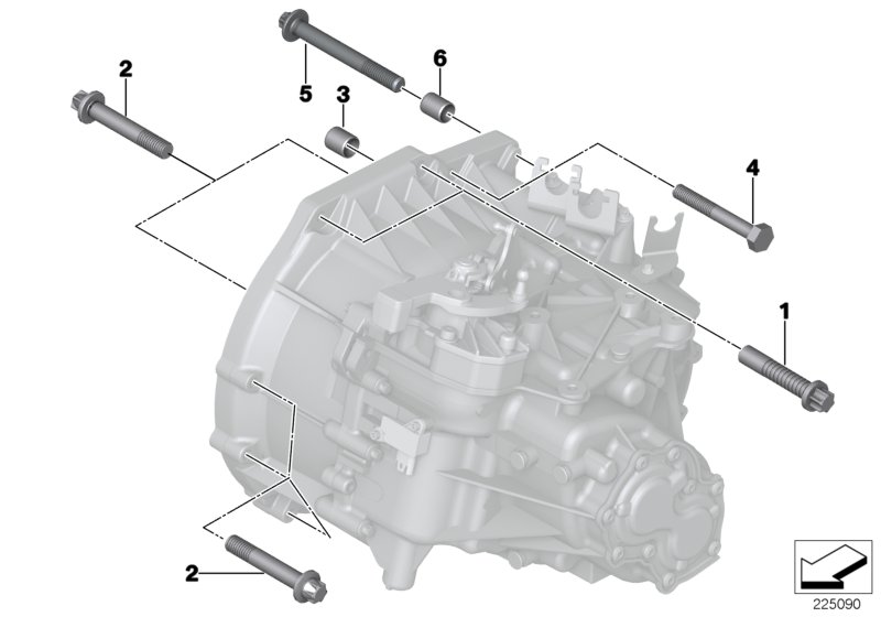 Крепление коробки передач для BMW R61 JCW ALL4 N18 (схема запчастей)