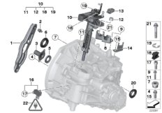 Детали коробки передач GS6-53BG/DG для BMW R61 Cooper SD ALL4 N47N (схема запасных частей)