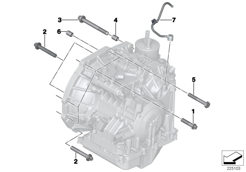 Крепление/ система вентиляции КПП для BMW R61 Cooper ALL4 N18 (схема запчастей)