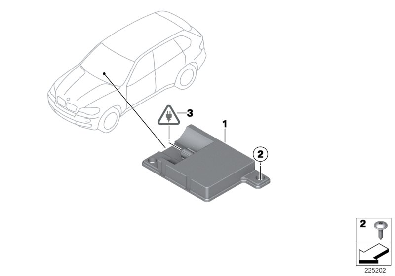 Антенна Bluetooth для BMW E70N X5 30dX N57 (схема запчастей)