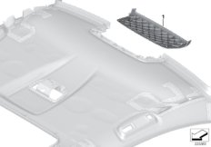 Индив.доп.элементы фасонного потолка для BMW F01N 730i N52N (схема запасных частей)