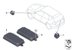 Камера заднего/переднего вида для BMW F25 X3 28iX N52N (схема запасных частей)