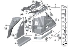 Обшивка багажного отделения Л для BMW F07 530d 155kW N57 (схема запасных частей)