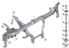 опора панели приборов для BMW F25 X3 28iX N52N (схема запасных частей)