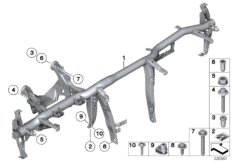 опора панели приборов для BMW F02 750LiX N63 (схема запасных частей)