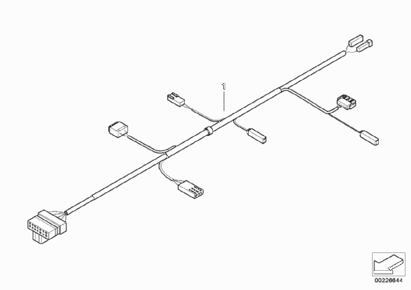 Жгут проводов ручки с обогревом для BMW 59C3 R 1200 C Indep. 00 (0405,0433) 0 (схема запчастей)