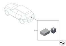 Дооснащение видеокамерой заднего вида для BMW F25 X3 35iX N55 (схема запасных частей)