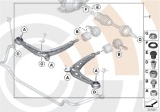 Сервисный к-т поп.рыч.подв. / Value Line для BMW E46 330xd M57 (схема запасных частей)