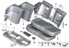Набивка и обивка базового сиденья Зд для BMW RR4 Ghost EWB N74R (схема запасных частей)