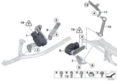 Датчик регулировки угла наклона фар для BMW R60 Cooper SD ALL4 N47N (схема запасных частей)