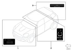 Различные шильдики для BMW R60 JCW ALL4 N18 (схема запасных частей)