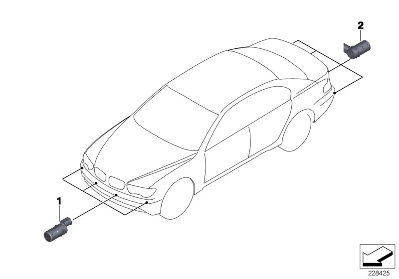 Ультразвуковой датчик для BMW E65 745i N62 (схема запчастей)