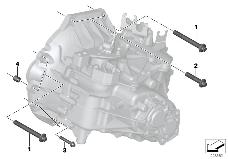 Крепление коробки передач для BMW R59 Cooper SD N47N (схема запчастей)