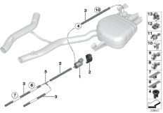 Вакуумное управление заслонкой глушителя для BMW F02 750LiX N63 (схема запасных частей)