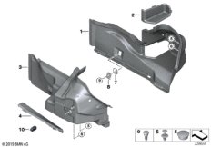 Обшивка багажного отделения Бок для BMW F12N 640iX N55 (схема запасных частей)