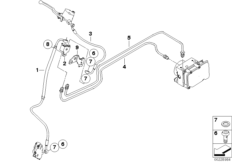 Трубопровод тормозного привода c ABS Пд для BMW K15 G 650 Xcountry 07 (0164,0194) 0 (схема запасных частей)