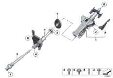 Рул.колонка с мех.приводом/доп.элем. для BMW F11 525dX N47S1 (схема запасных частей)
