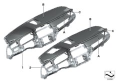 Индивидуальная панель приборов, кожа для BMW F04 Hybrid 7L N63 (схема запасных частей)