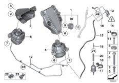 Подвеска двигателя для BMW F13 640dX N57Z (схема запасных частей)