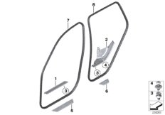 Защитная окантовка/накладка порога для BMW F25 X3 28iX N20 (схема запасных частей)