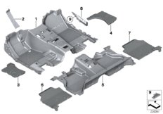 облицовка днища для BMW F26 X4 28iX N20 (схема запасных частей)