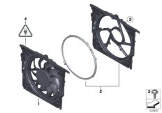 Кожух вентилятора/вентилятор для BMW F01 760i N74 (схема запасных частей)