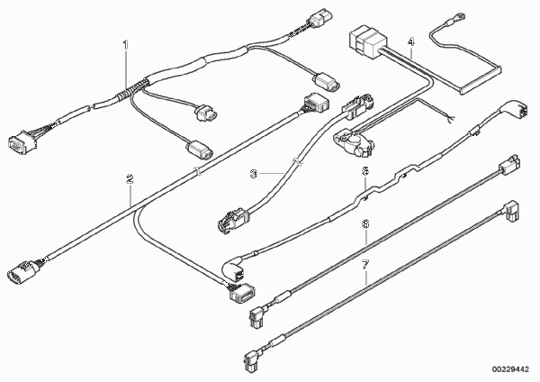 Различные дополнит.комплекты проводов для BMW E61N 530xi N52N (схема запчастей)