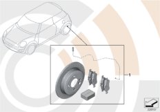 Сервисный к-т торм.дисков / Value Line для BMW R53 Coop.S JCW GP W11 (схема запасных частей)
