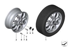 Л/с диск MINI 5-Hole Circular Spoke 123 для BMW R60 One N16 (схема запасных частей)
