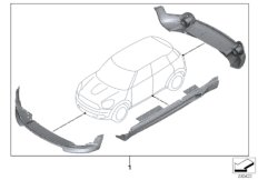 Аэродинамический пакет JCW для BMW R60 Cooper SD N47N (схема запасных частей)
