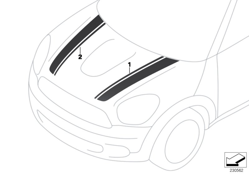 Декоративная полоса для MINI R60 Cooper N16 (схема запчастей)