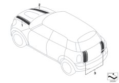 Декоративная полоса для BMW R60 Cooper D ALL4 2.0 N47N (схема запасных частей)