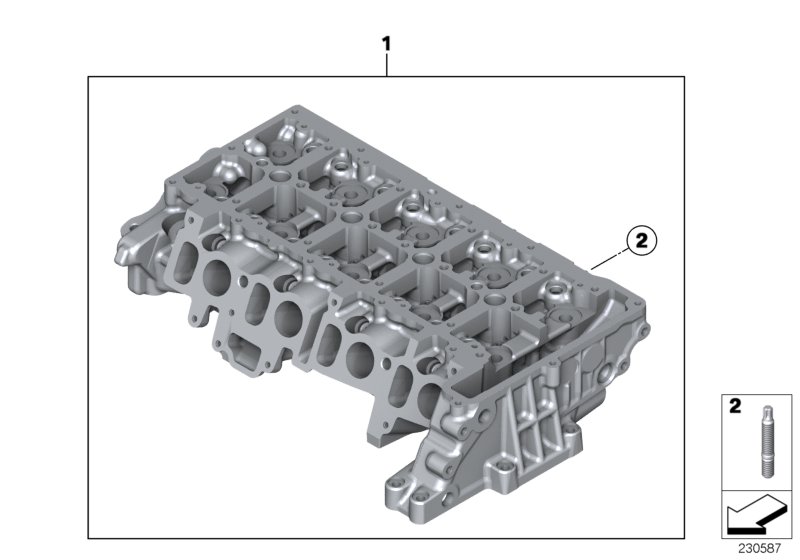головка блока цилиндров для MINI R61 Cooper D 1.6 N47N (схема запчастей)