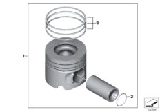 Поршень кривошипно-шатунного механизма для MINI R60 Cooper D 1.6 N47N (схема запасных частей)