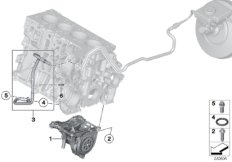 Вакуумный насос с трубопроводом для BMW R55N Cooper D 1.6 N47N (схема запасных частей)