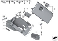 вещевой ящик для BMW F01N 730i N52N (схема запасных частей)