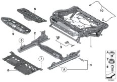 Каркас подушки переднего сиденья для BMW F02 750LiX N63 (схема запасных частей)