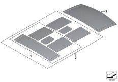 Звукоизоляция крыши для BMW RR1 Phantom N73 (схема запасных частей)