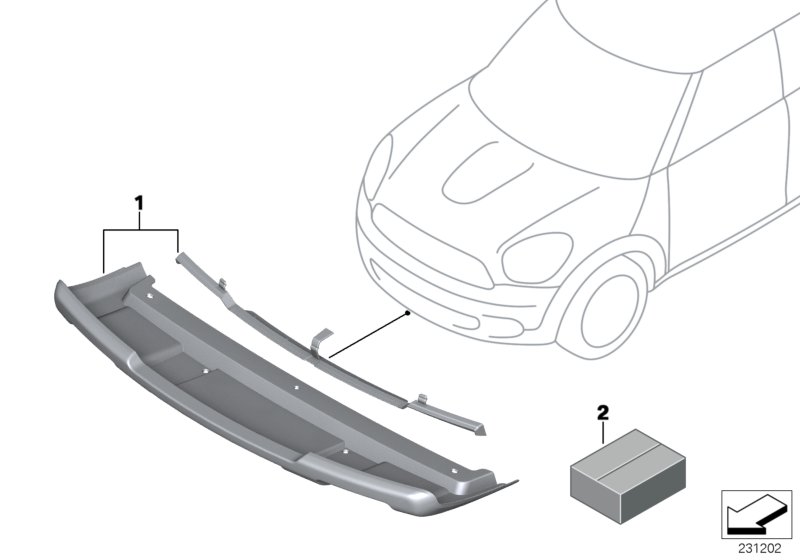 Передняя облицовка защиты картера - R60 для BMW R60 One N16 (схема запчастей)