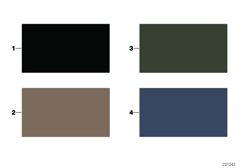 Стр.с образцами, цвета отделки салона для BMW E38 L7 M73N (схема запчастей)