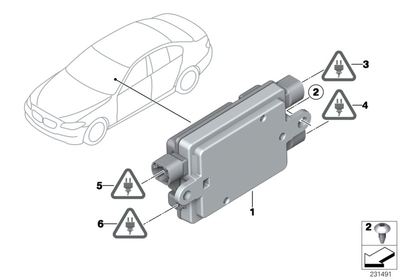 USB-порт для BMW F10 520d N47N (схема запчастей)