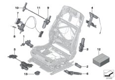 Сиденье Пд, э/оборудование и приводы для BMW F07 530d 155kW N57 (схема запасных частей)