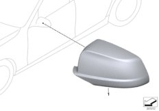 Обтекатели наружных зеркал хром-F0x, F1x для BMW F02N 750Li N63N (схема запасных частей)