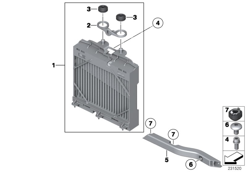 Масляный радиатор для BMW F02 760Li N74 (схема запчастей)