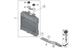 Доп. радиатор в колесной нише для BMW F13 650iX N63 (схема запасных частей)