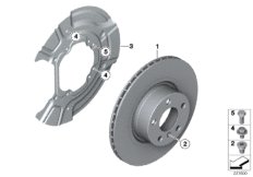Тормозной диск торм.механ.заднего колеса для BMW E83 X3 3.0d M57N2 (схема запасных частей)