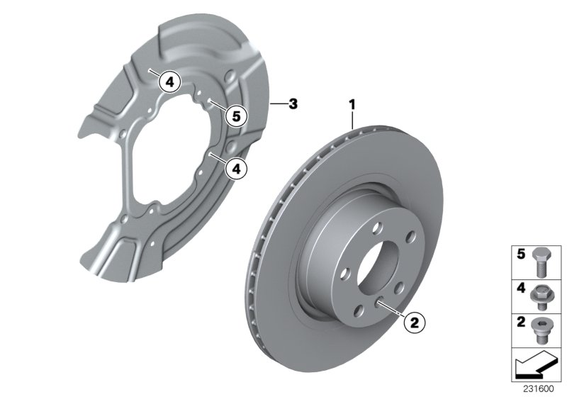 Тормозной диск торм.механ.заднего колеса для BMW E83N X3 3.0sd M57N2 (схема запчастей)