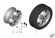 Л/с диск MINI 4-Hole Circular Spoke 120 для BMW R55N Cooper D 2.0 N47N (схема запасных частей)