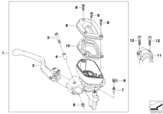 Арматура ручн.тормоза, зажим не руле M5 для MOTO K26 R 900 RT 10 SF (0330,0340) 0 (схема запасных частей)