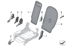 Накладки подушки заднего сиденья для BMW R60 Cooper S N18 (схема запасных частей)